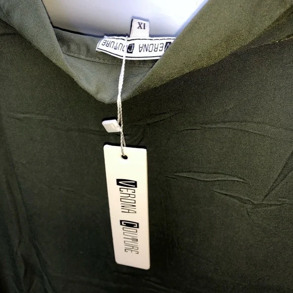 𝅺🍭NWT Verona Couture Olive Corset Belt Shirt - Picture 10 of 13